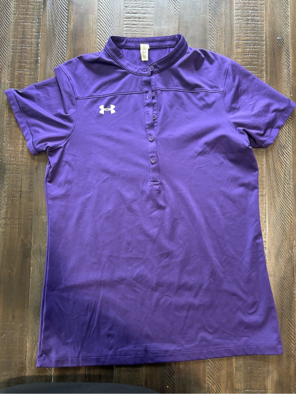 Under Armour Women's Purple Short-Sleeve Button-Down Performance Shirt